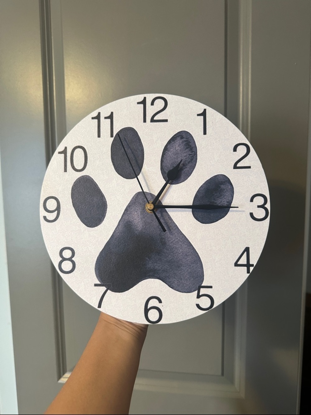 Round Paw Print Wall Clock